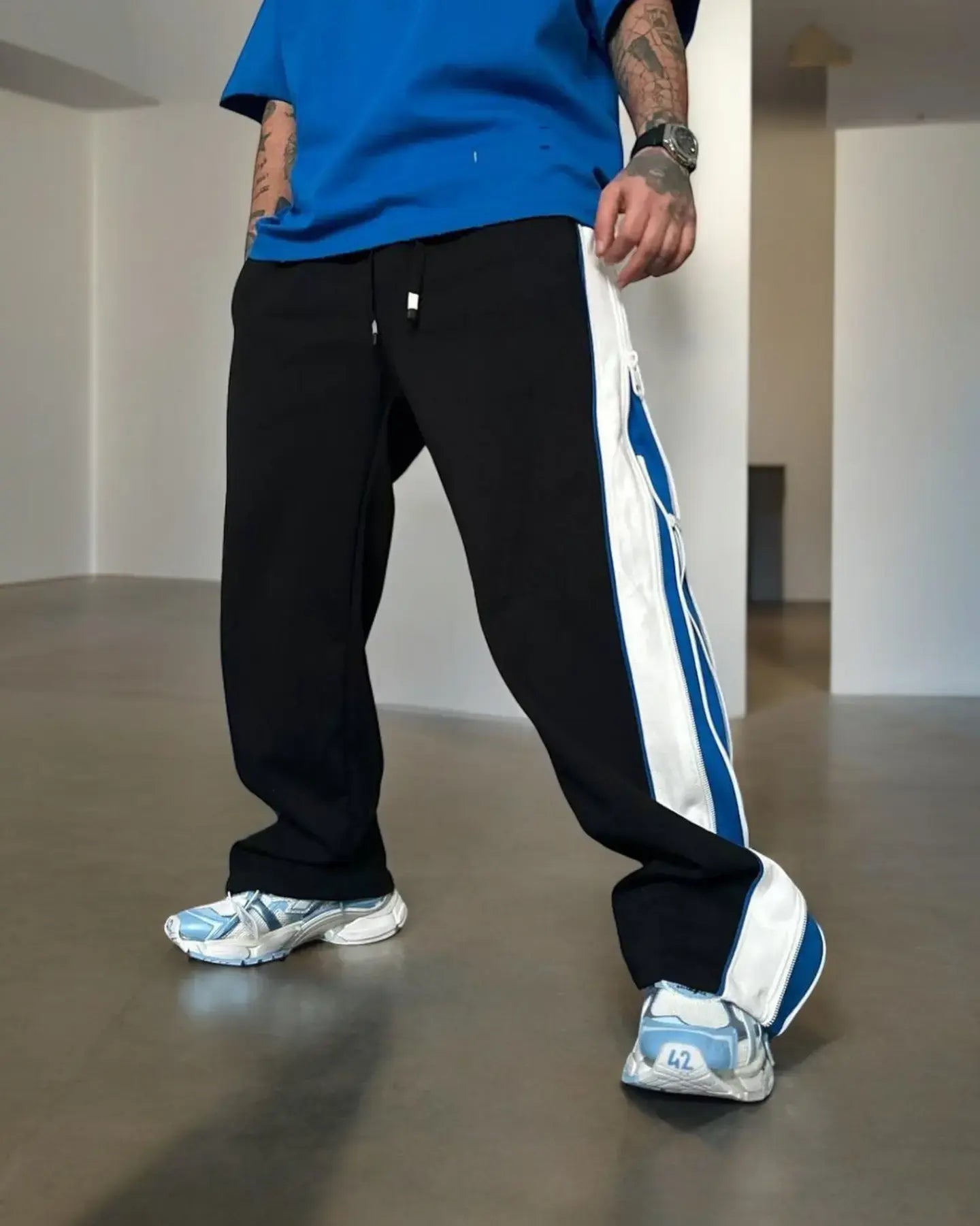 Double Zip Relaxed Track Pants