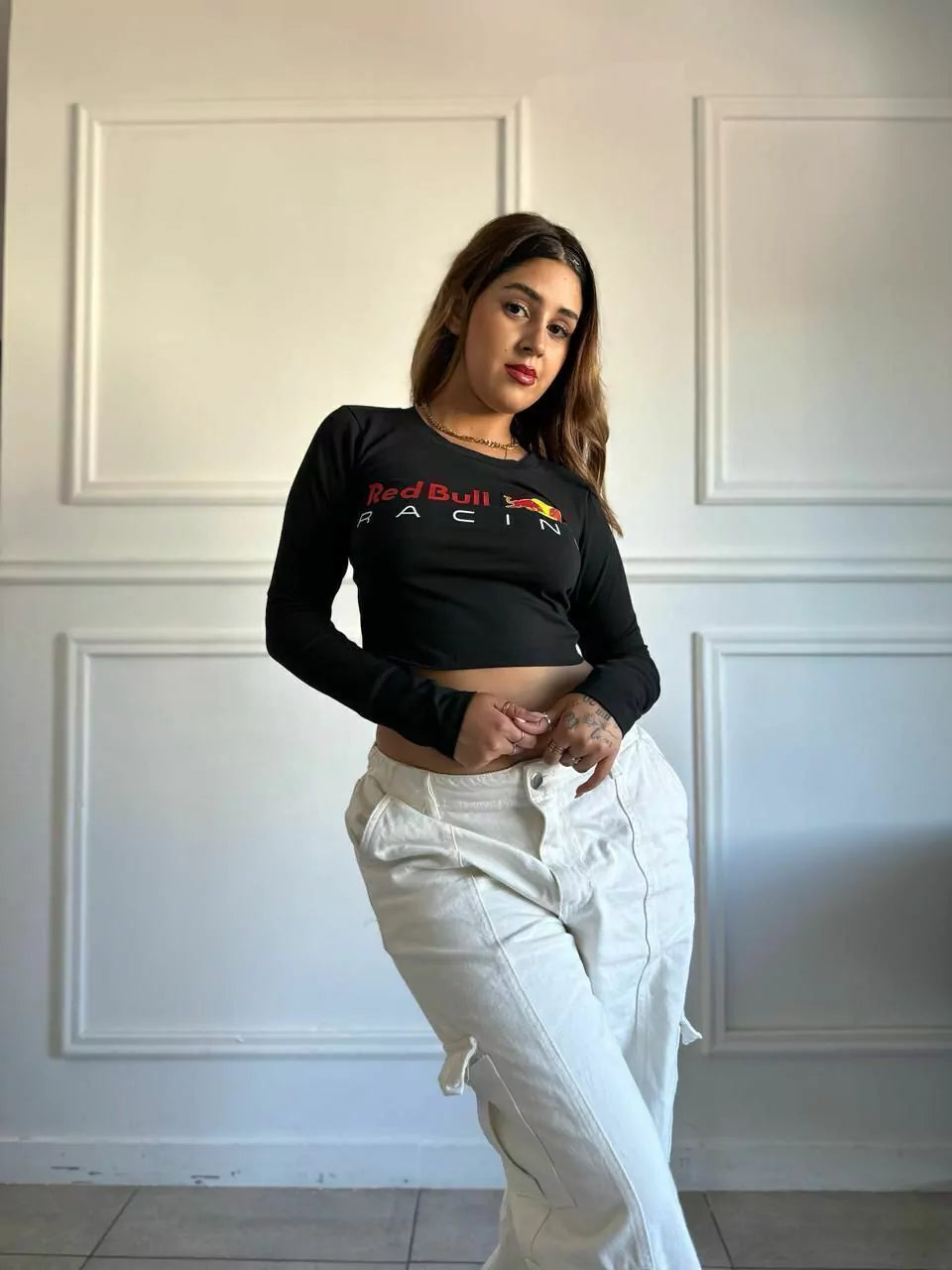 Redbull Long-Sleeve Crop Tee