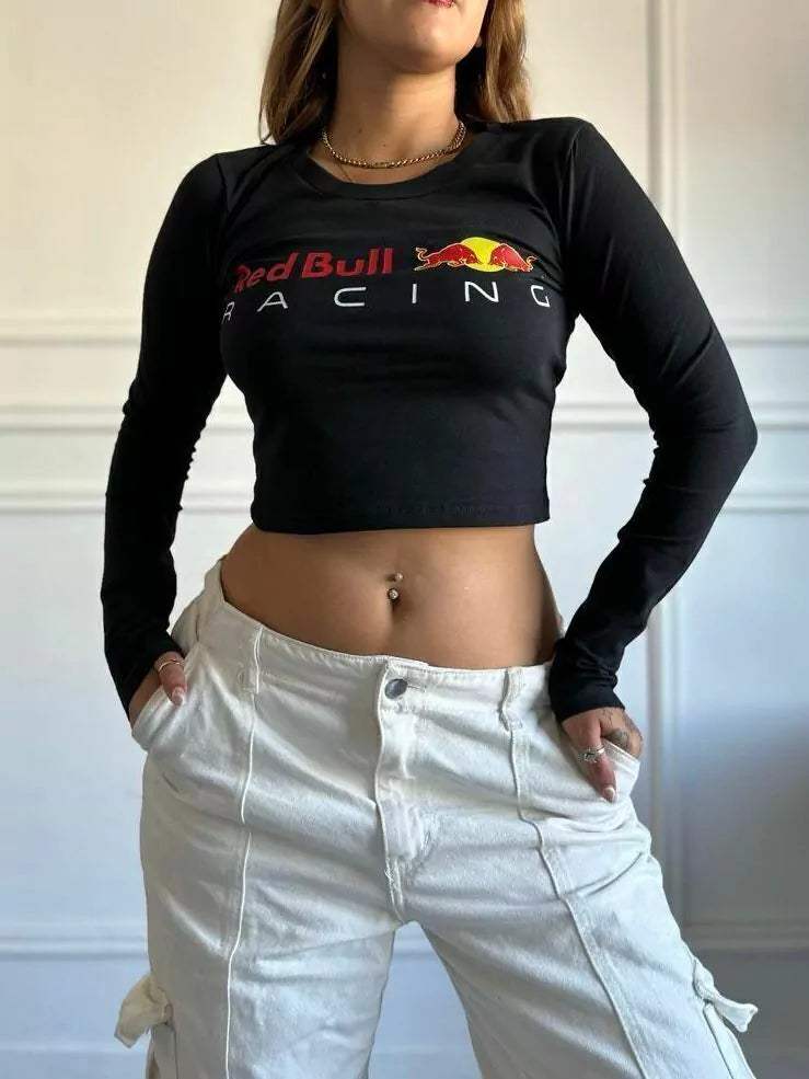 Redbull Long-Sleeve Crop Tee